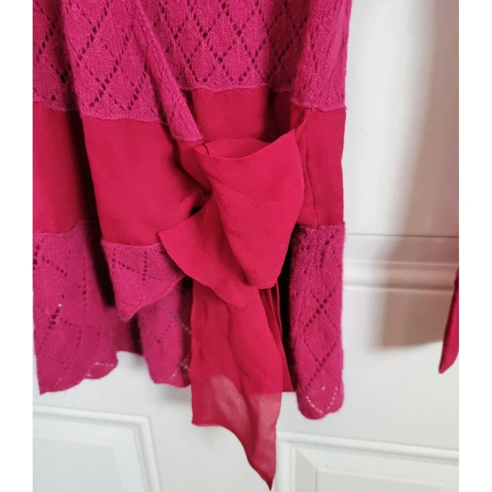 Soft Surroundings Wool & Silk Blend Wrap Cardigan Sweater Size S